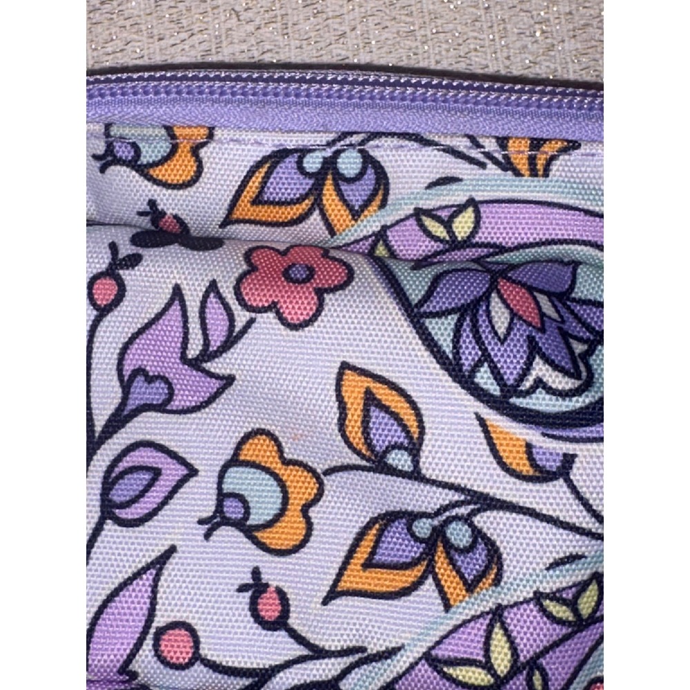 Vera Bradley makeup bag Pouch Purple Floral Paisley Good Zippered Cosmetic Case - Picture 9 of 10